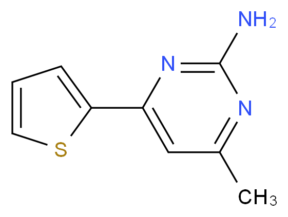 4-Methyl-6-(2-thienyl)-2-pyrimidinamine_分子结构_CAS_26963-43-9)