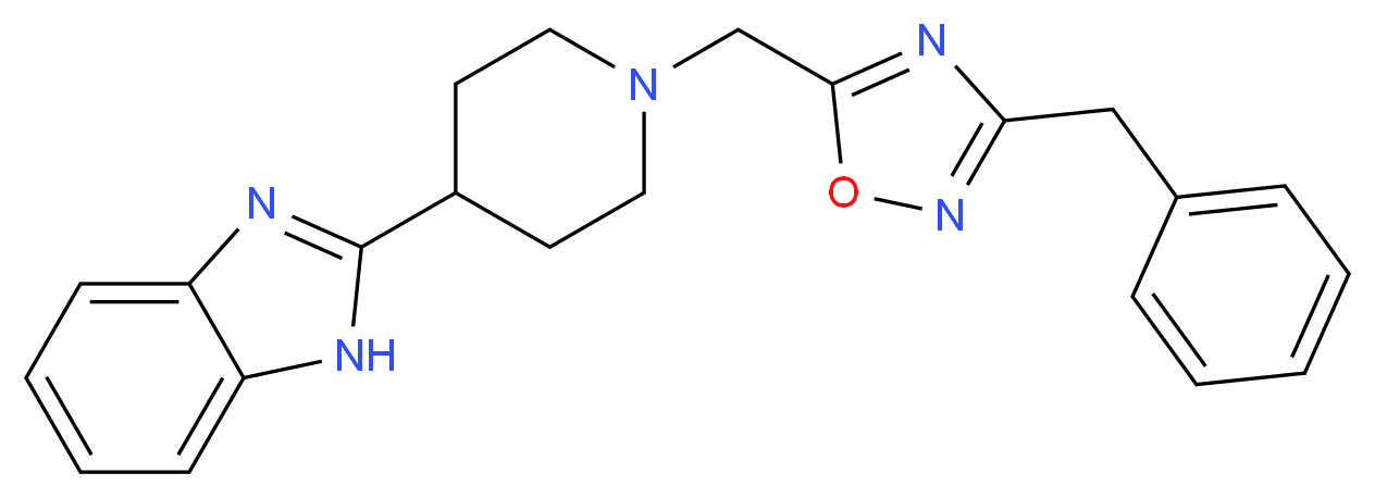 2-{1-[(3-benzyl-1,2,4-oxadiazol-5-yl)methyl]-4-piperidinyl}-1H-benzimidazole_分子结构_CAS_)