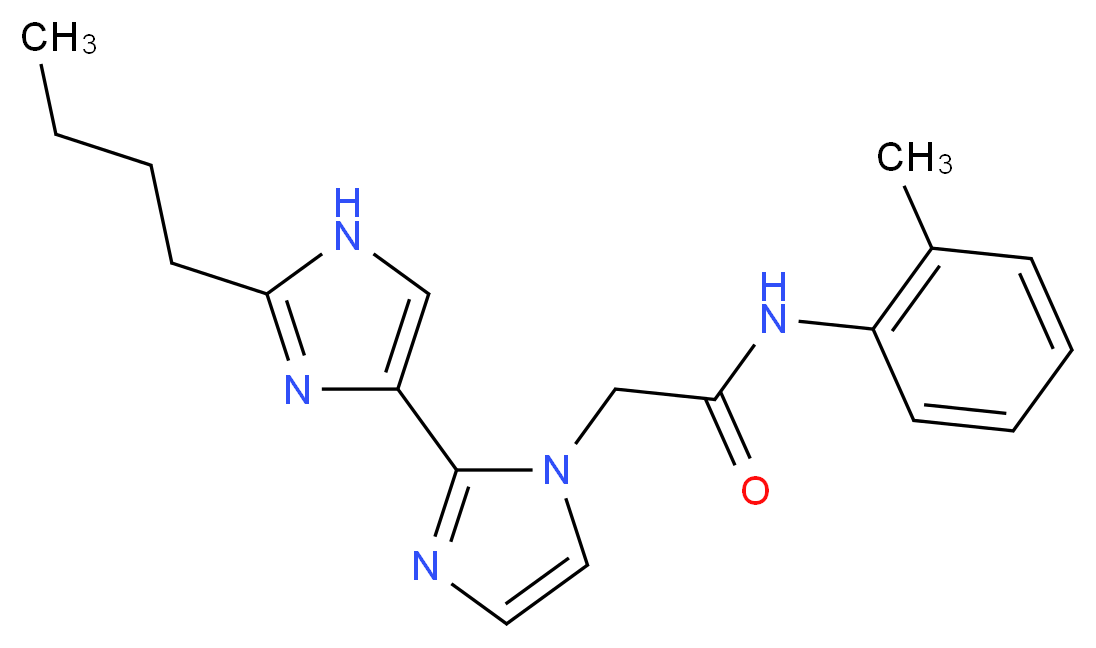 2-(2'-butyl-1H,1'H-2,4'-biimidazol-1-yl)-N-(2-methylphenyl)acetamide_分子结构_CAS_)