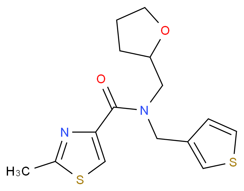 2-methyl-N-(tetrahydrofuran-2-ylmethyl)-N-(3-thienylmethyl)-1,3-thiazole-4-carboxamide_分子结构_CAS_)