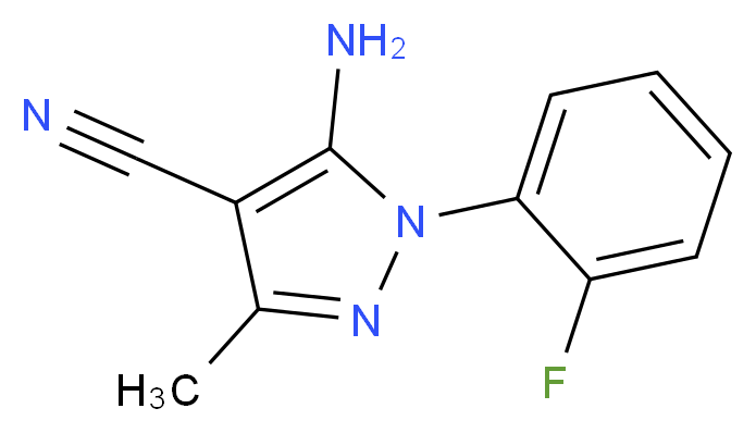 5-Amino-1-(2-fluorophenyl)-3-methyl-1H-pyrazole-4-carbonitrile_分子结构_CAS_1072944-83-2)