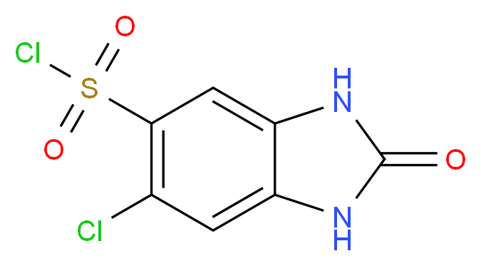 6-chloro-2-oxo-2,3-dihydro-1H-benzimidazole-5-sulfonyl chloride_分子结构_CAS_852998-89-1)