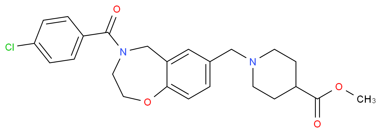 methyl 1-{[4-(4-chlorobenzoyl)-2,3,4,5-tetrahydro-1,4-benzoxazepin-7-yl]methyl}-4-piperidinecarboxylate_分子结构_CAS_)