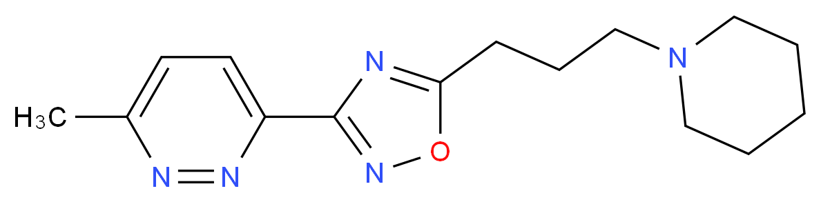 3-methyl-6-{5-[3-(1-piperidinyl)propyl]-1,2,4-oxadiazol-3-yl}pyridazine_分子结构_CAS_)