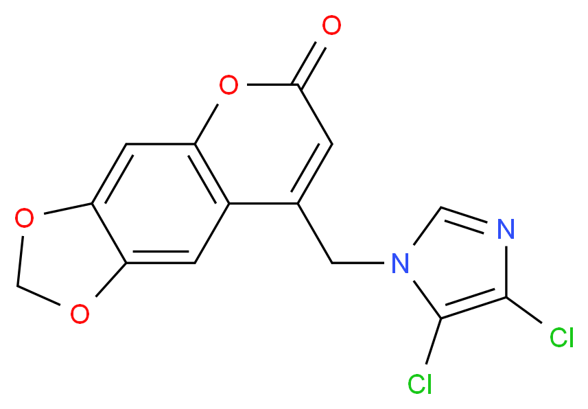 8-((4,5-dichloro-1H-imidazol-1-yl)methyl)-6H-[1,3]dioxolo[4,5-g]chromen-6-one_分子结构_CAS_)