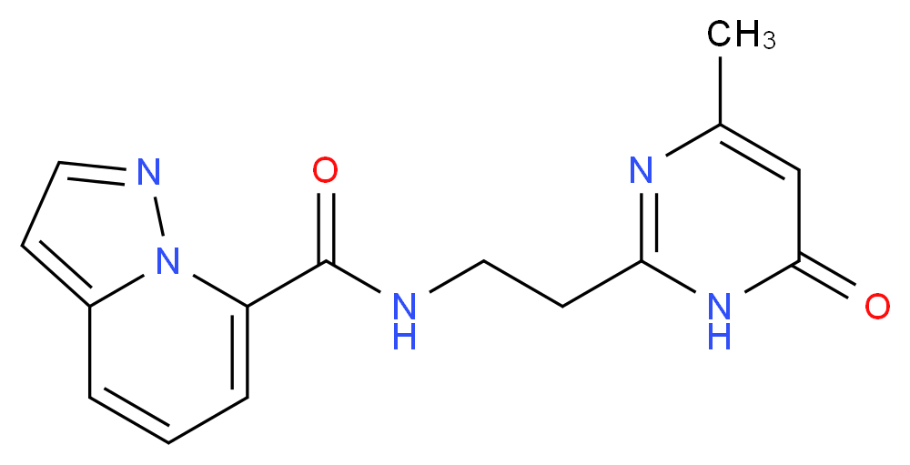 N-[2-(4-methyl-6-oxo-1,6-dihydropyrimidin-2-yl)ethyl]pyrazolo[1,5-a]pyridine-7-carboxamide_分子结构_CAS_)