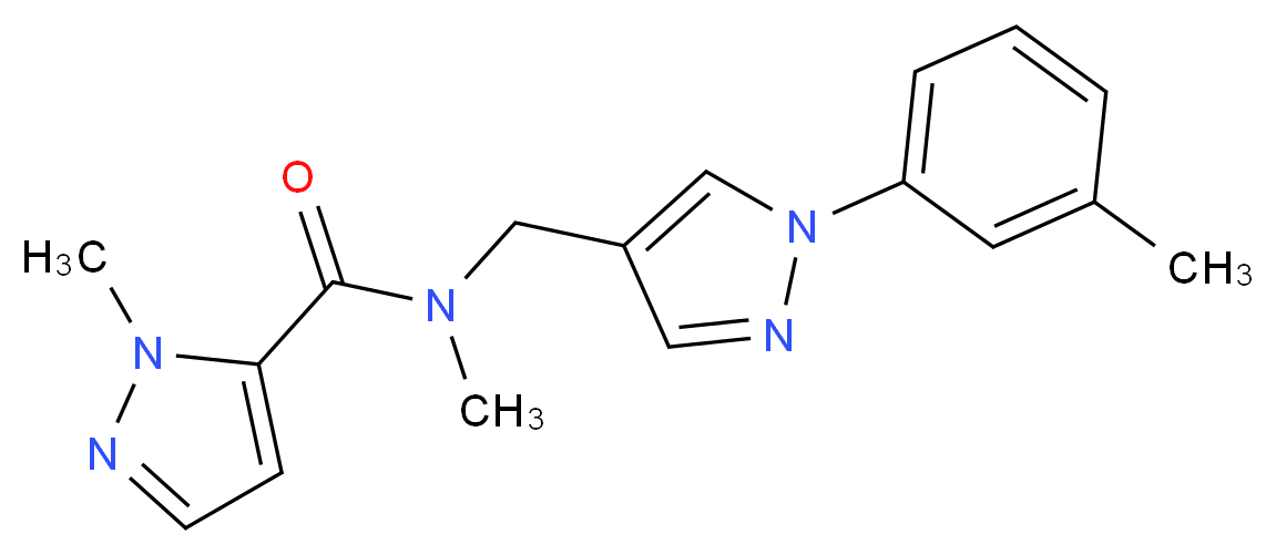 N,1-dimethyl-N-{[1-(3-methylphenyl)-1H-pyrazol-4-yl]methyl}-1H-pyrazole-5-carboxamide_分子结构_CAS_)