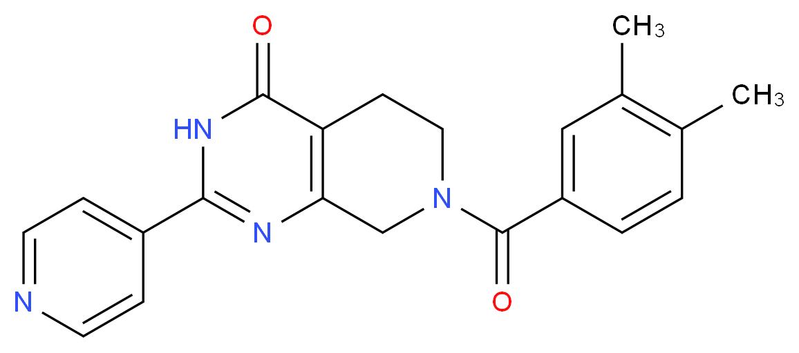 7-(3,4-dimethylbenzoyl)-2-pyridin-4-yl-5,6,7,8-tetrahydropyrido[3,4-d]pyrimidin-4(3H)-one_分子结构_CAS_)