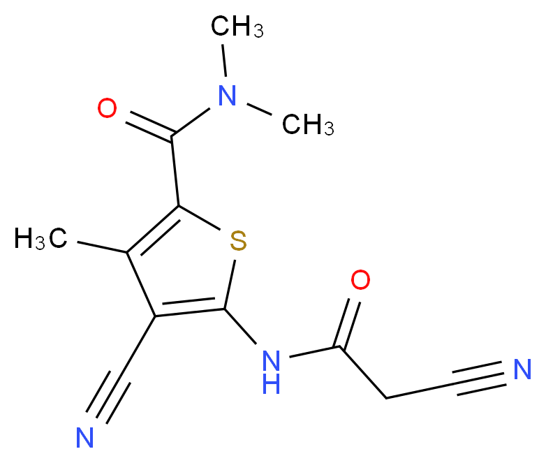 4-Cyano-5-[(cyanoacetyl)amino]-N,N,3-trimethylthiophene-2-carboxamide_分子结构_CAS_)