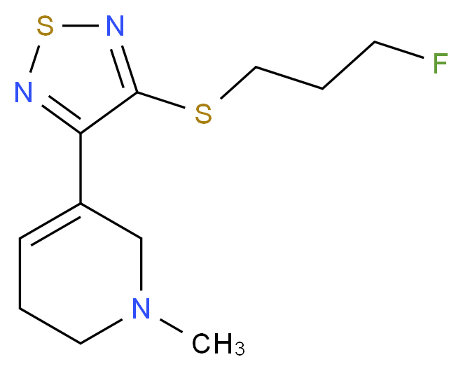 5-{4-[(3-fluoropropyl)sulfanyl]-1,2,5-thiadiazol-3-yl}-1-methyl-1,2,3,6-tetrahydropyridine_分子结构_CAS_424829-90-3
