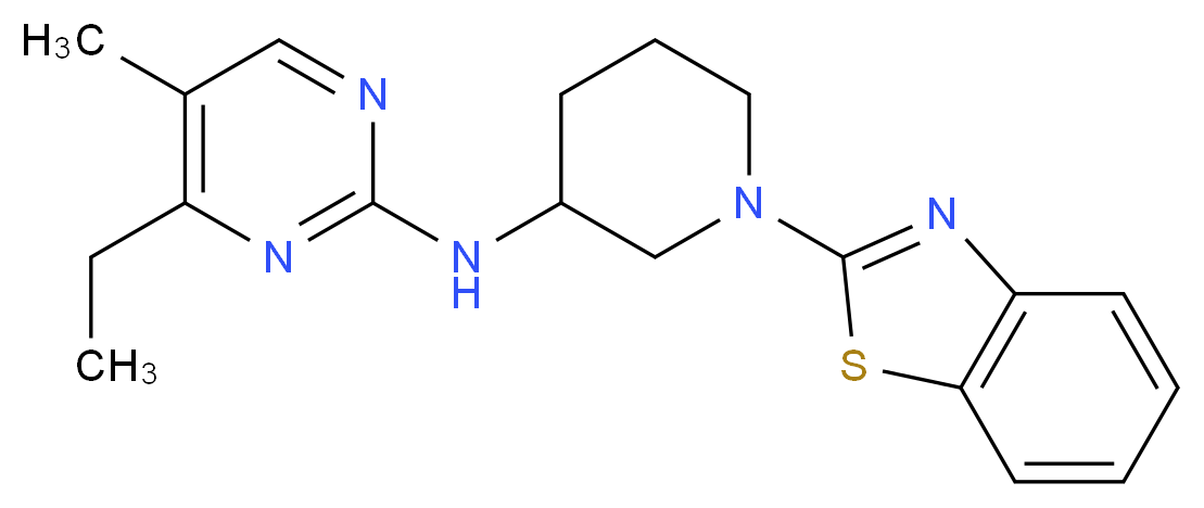 N-[1-(1,3-benzothiazol-2-yl)-3-piperidinyl]-4-ethyl-5-methyl-2-pyrimidinamine_分子结构_CAS_)