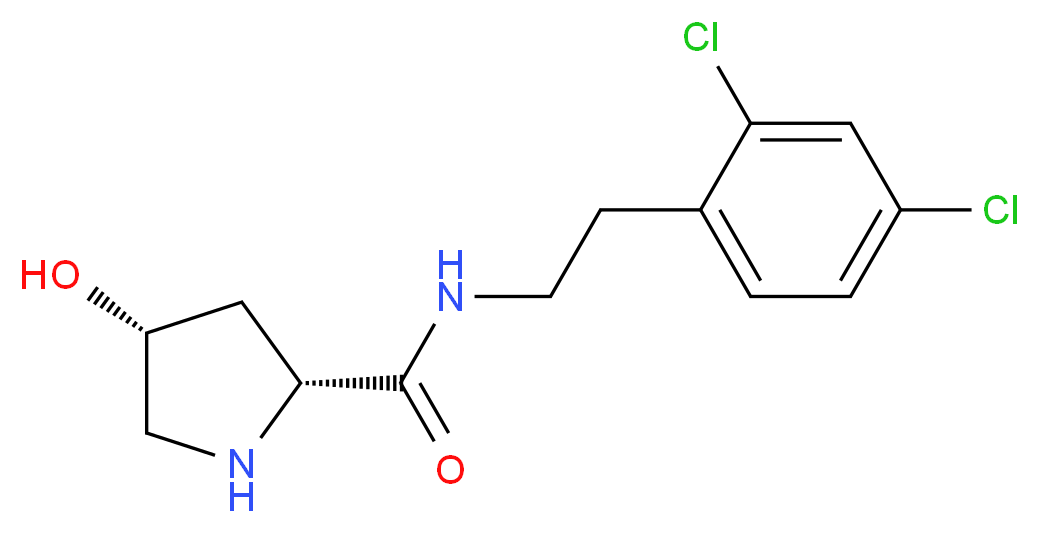 (4R)-N-[2-(2,4-dichlorophenyl)ethyl]-4-hydroxy-D-prolinamide_分子结构_CAS_)
