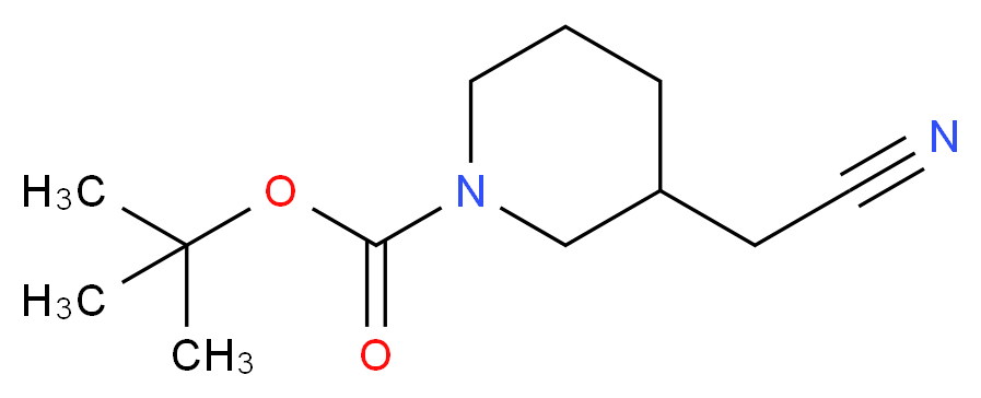 tert-butyl 3-(cyanomethyl)piperidine-1-carboxylate_分子结构_CAS_948015-72-3