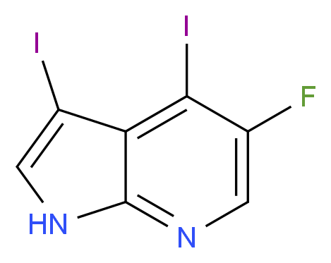 5-fluoro-3,4-diiodo-1H-pyrrolo[2,3-b]pyridine_分子结构_CAS_1228666-23-6