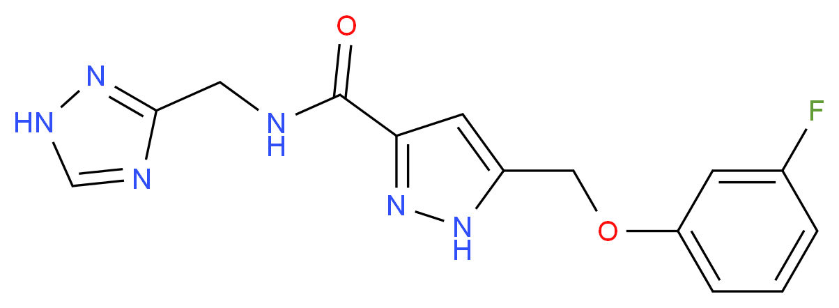 5-[(3-fluorophenoxy)methyl]-N-(1H-1,2,4-triazol-3-ylmethyl)-1H-pyrazole-3-carboxamide_分子结构_CAS_)