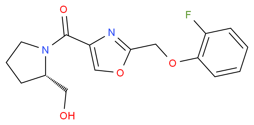 [(2S)-1-({2-[(2-fluorophenoxy)methyl]-1,3-oxazol-4-yl}carbonyl)-2-pyrrolidinyl]methanol_分子结构_CAS_)