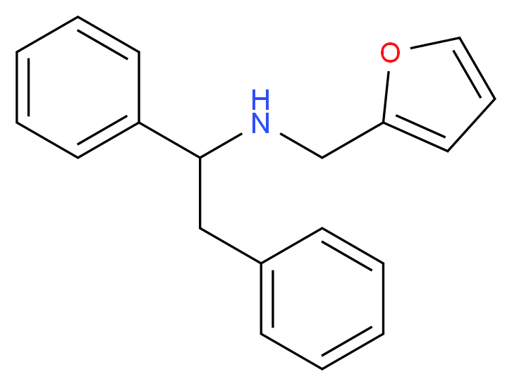 (1,2-diphenylethyl)(furan-2-ylmethyl)amine_分子结构_CAS_436087-17-1