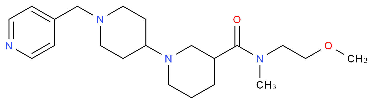 N-(2-methoxyethyl)-N-methyl-1'-(pyridin-4-ylmethyl)-1,4'-bipiperidine-3-carboxamide_分子结构_CAS_)