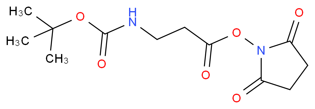 2,5-dioxopyrrolidin-1-yl 3-{[(tert-butoxy)carbonyl]amino}propanoate_分子结构_CAS_32703-87-0