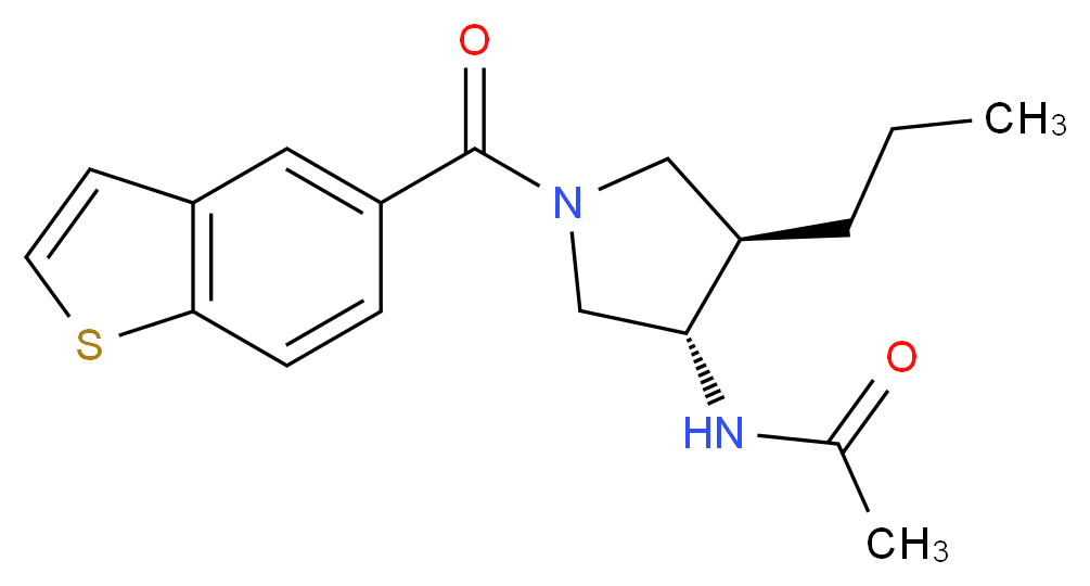 N-[(3S*,4R*)-1-(1-benzothien-5-ylcarbonyl)-4-propyl-3-pyrrolidinyl]acetamide_分子结构_CAS_)