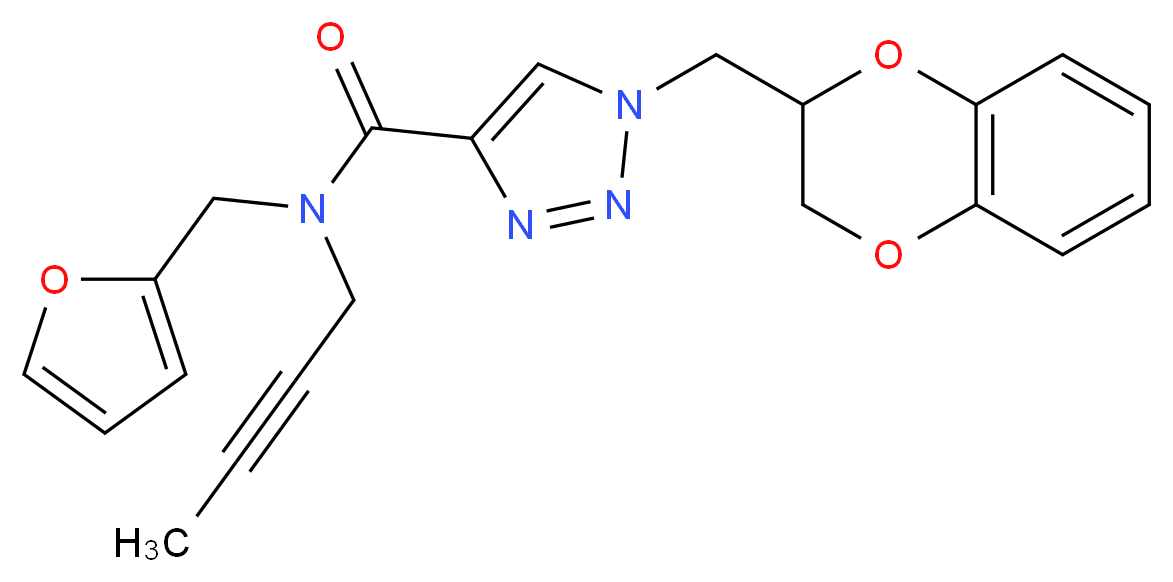 N-2-butyn-1-yl-1-(2,3-dihydro-1,4-benzodioxin-2-ylmethyl)-N-(2-furylmethyl)-1H-1,2,3-triazole-4-carboxamide_分子结构_CAS_)