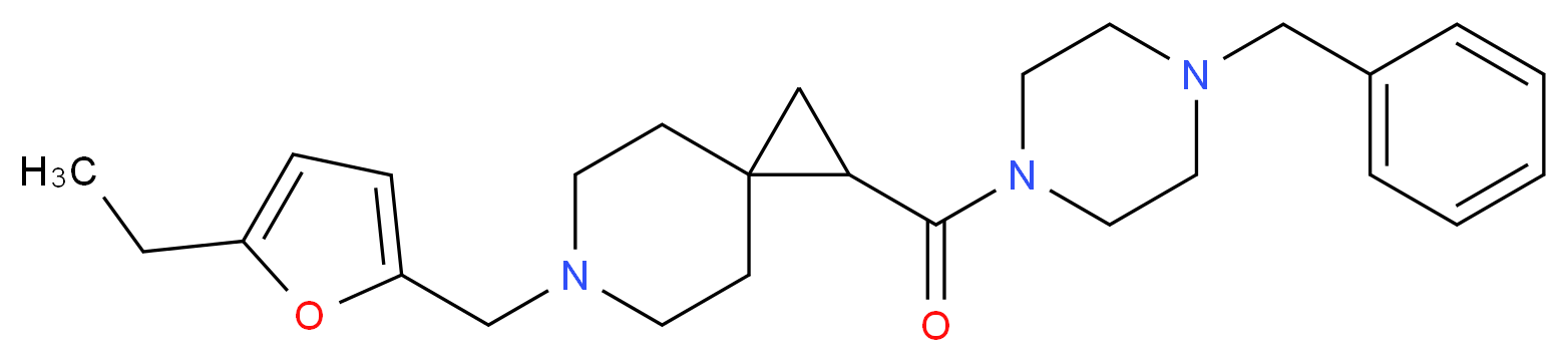 1-[(4-benzyl-1-piperazinyl)carbonyl]-6-[(5-ethyl-2-furyl)methyl]-6-azaspiro[2.5]octane_分子结构_CAS_)