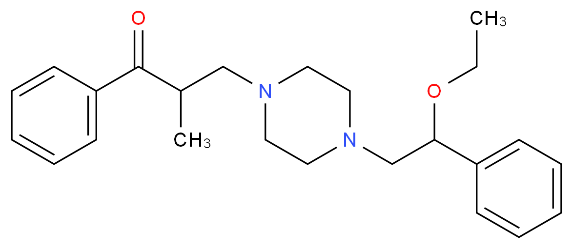 3-(4-(2-Ethoxy-2-phenylethyl)piperazin-1-yl)-2-methyl-1-phenylpropan-1-one_分子结构_CAS_10402-90-1)