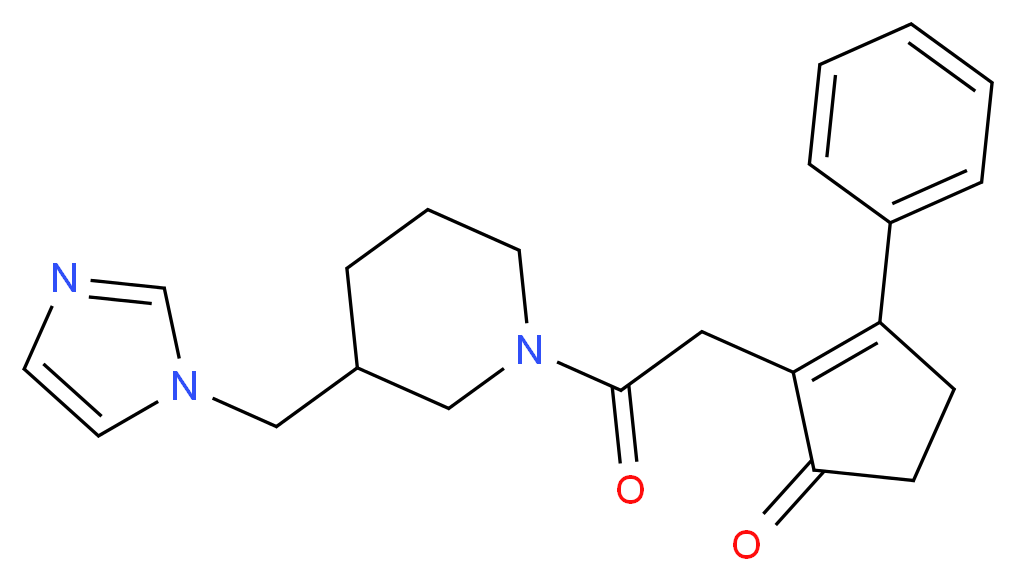 2-{2-[3-(1H-imidazol-1-ylmethyl)-1-piperidinyl]-2-oxoethyl}-3-phenyl-2-cyclopenten-1-one_分子结构_CAS_)