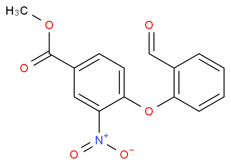Methyl 4-(2-formylphenoxy)-3-nitrobenzenecarboxylate_分子结构_CAS_)