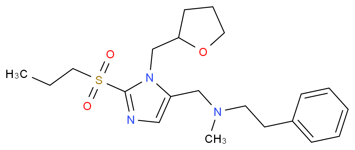 N-methyl-2-phenyl-N-{[2-(propylsulfonyl)-1-(tetrahydro-2-furanylmethyl)-1H-imidazol-5-yl]methyl}ethanamine_分子结构_CAS_)