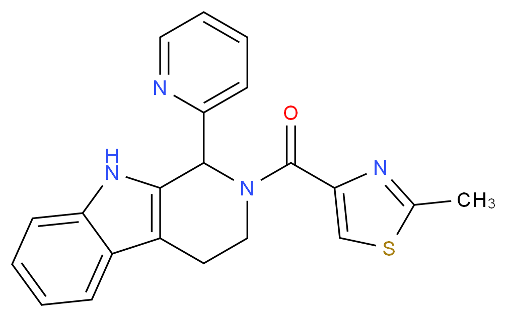 2-[(2-methyl-1,3-thiazol-4-yl)carbonyl]-1-(2-pyridinyl)-2,3,4,9-tetrahydro-1H-beta-carboline_分子结构_CAS_)
