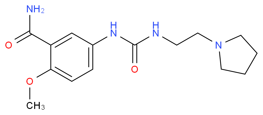 2-methoxy-5-({[(2-pyrrolidin-1-ylethyl)amino]carbonyl}amino)benzamide_分子结构_CAS_)