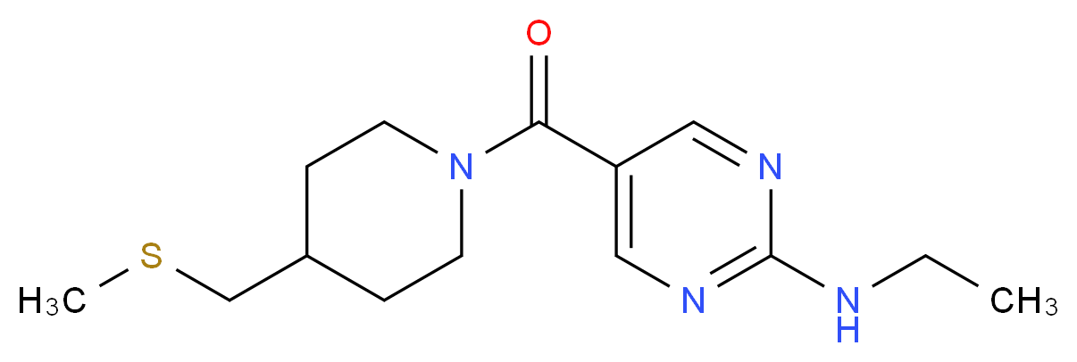 N-ethyl-5-({4-[(methylthio)methyl]piperidin-1-yl}carbonyl)pyrimidin-2-amine_分子结构_CAS_)