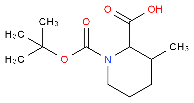 1-Boc-3-Methylpipecolinic acid_分子结构_CAS_534602-47-6)