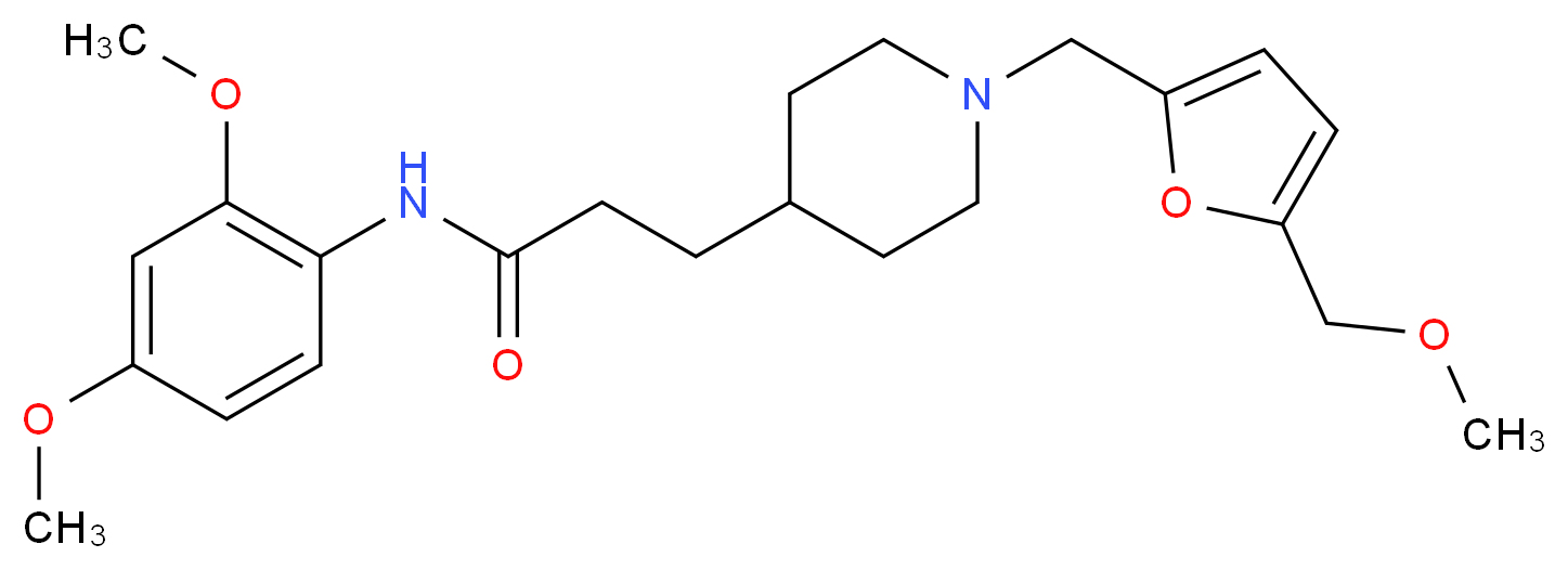 N-(2,4-dimethoxyphenyl)-3-(1-{[5-(methoxymethyl)-2-furyl]methyl}-4-piperidinyl)propanamide_分子结构_CAS_)