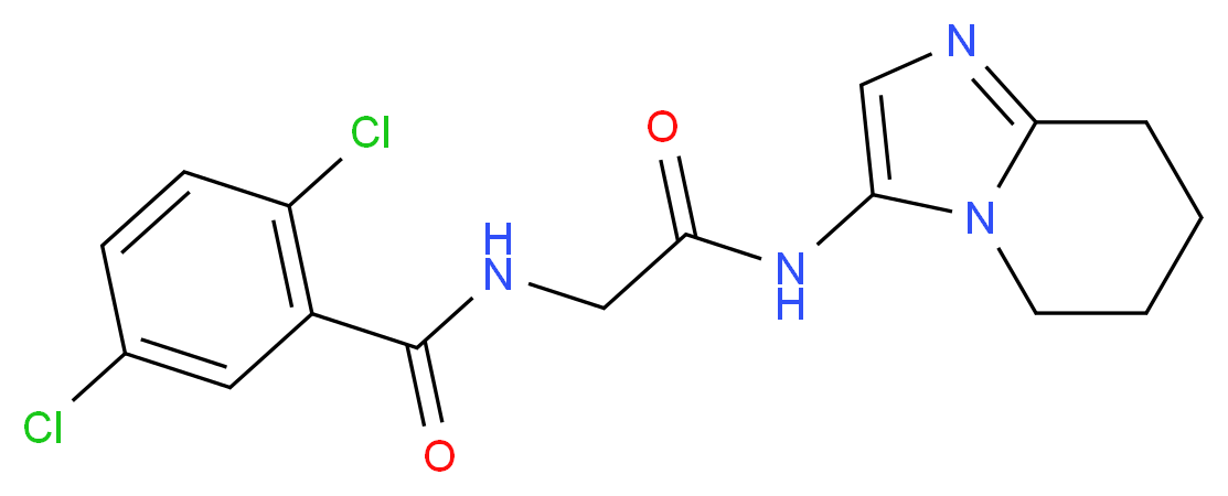 2,5-dichloro-N-[2-oxo-2-(5,6,7,8-tetrahydroimidazo[1,2-a]pyridin-3-ylamino)ethyl]benzamide (non-preferred name)_分子结构_CAS_)