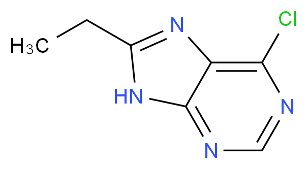 6-chloro-8-ethyl-9H-purine_分子结构_CAS_92001-53-1