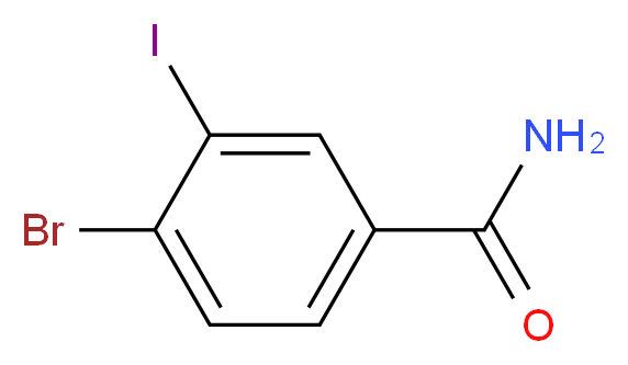 4-Bromo-3-iodobenzamide_分子结构_CAS_1261516-63-5)