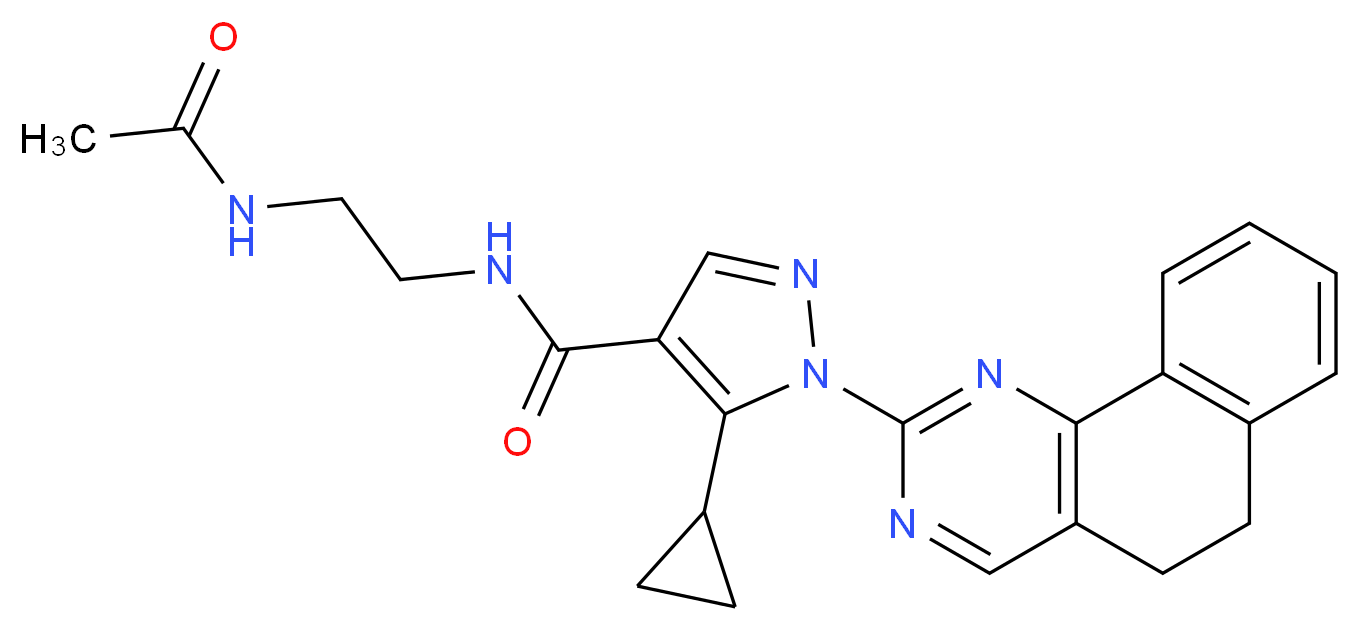N-[2-(acetylamino)ethyl]-5-cyclopropyl-1-(5,6-dihydrobenzo[h]quinazolin-2-yl)-1H-pyrazole-4-carboxamide_分子结构_CAS_)