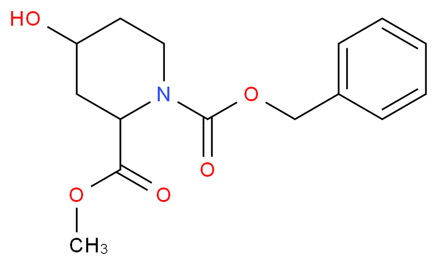 (2R,4S)-1-benzyl 2-methyl 4-hydroxypiperidine-1,2-dicarboxylate_分子结构_CAS_475504-31-5)