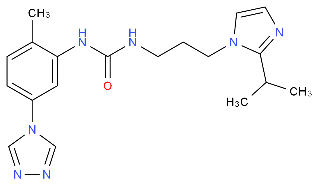 N-[3-(2-isopropyl-1H-imidazol-1-yl)propyl]-N'-[2-methyl-5-(4H-1,2,4-triazol-4-yl)phenyl]urea_分子结构_CAS_)