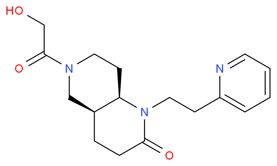 (4aS*,8aR*)-6-glycoloyl-1-(2-pyridin-2-ylethyl)octahydro-1,6-naphthyridin-2(1H)-one_分子结构_CAS_)