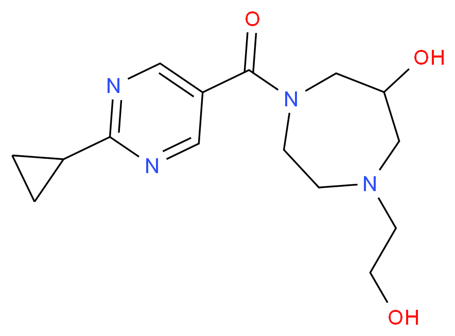 1-[(2-cyclopropylpyrimidin-5-yl)carbonyl]-4-(2-hydroxyethyl)-1,4-diazepan-6-ol_分子结构_CAS_)