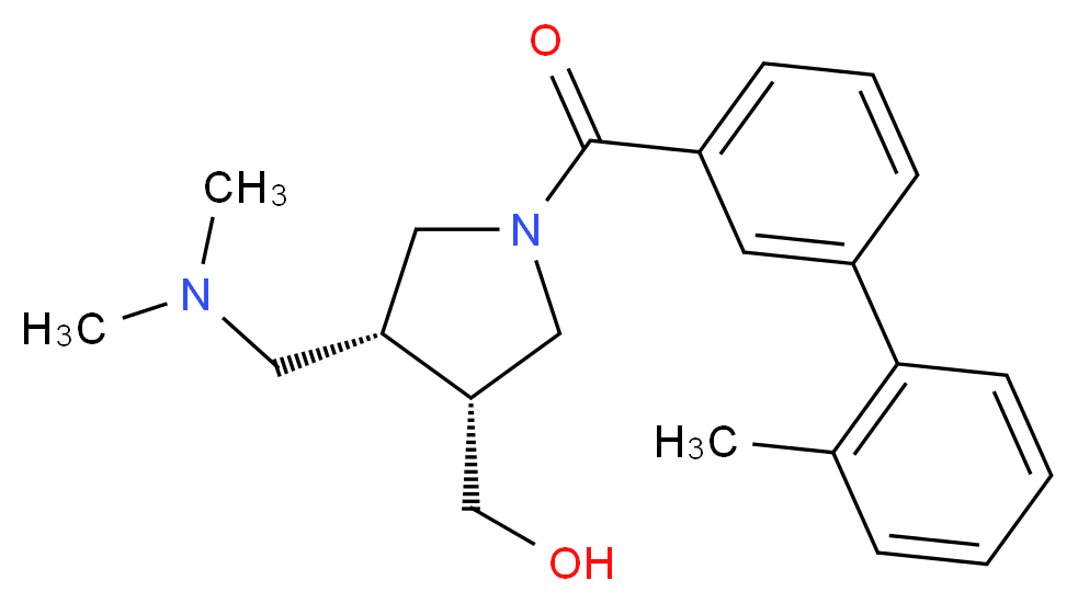{(3R*,4R*)-4-[(dimethylamino)methyl]-1-[(2'-methylbiphenyl-3-yl)carbonyl]pyrrolidin-3-yl}methanol_分子结构_CAS_)