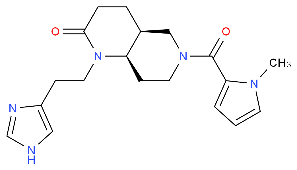 (4aS*,8aR*)-1-[2-(1H-imidazol-4-yl)ethyl]-6-[(1-methyl-1H-pyrrol-2-yl)carbonyl]octahydro-1,6-naphthyridin-2(1H)-one_分子结构_CAS_)