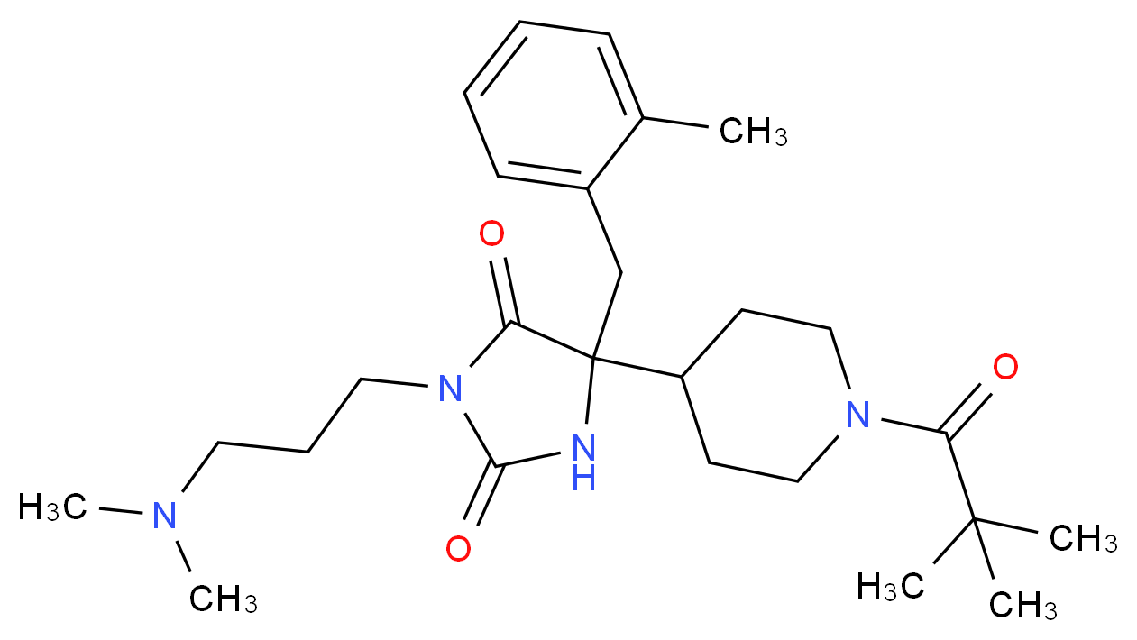 3-[3-(dimethylamino)propyl]-5-[1-(2,2-dimethylpropanoyl)-4-piperidinyl]-5-(2-methylbenzyl)-2,4-imidazolidinedione_分子结构_CAS_)