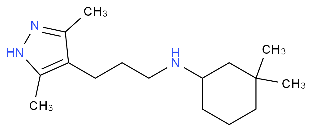 (3,3-dimethylcyclohexyl)[3-(3,5-dimethyl-1H-pyrazol-4-yl)propyl]amine_分子结构_CAS_)
