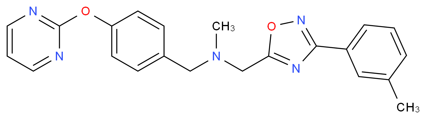 N-methyl-1-[3-(3-methylphenyl)-1,2,4-oxadiazol-5-yl]-N-[4-(pyrimidin-2-yloxy)benzyl]methanamine_分子结构_CAS_)