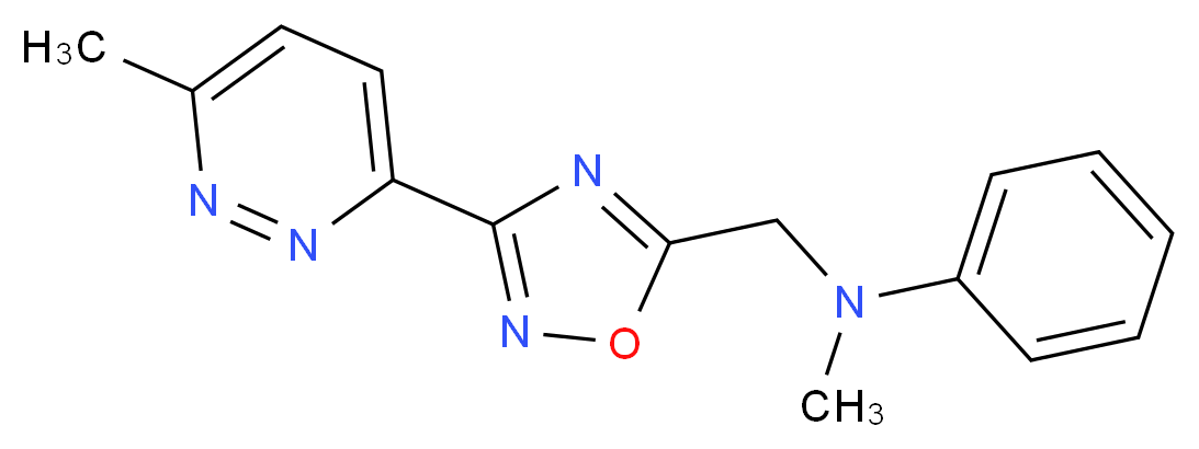 N-methyl-N-{[3-(6-methyl-3-pyridazinyl)-1,2,4-oxadiazol-5-yl]methyl}aniline_分子结构_CAS_)