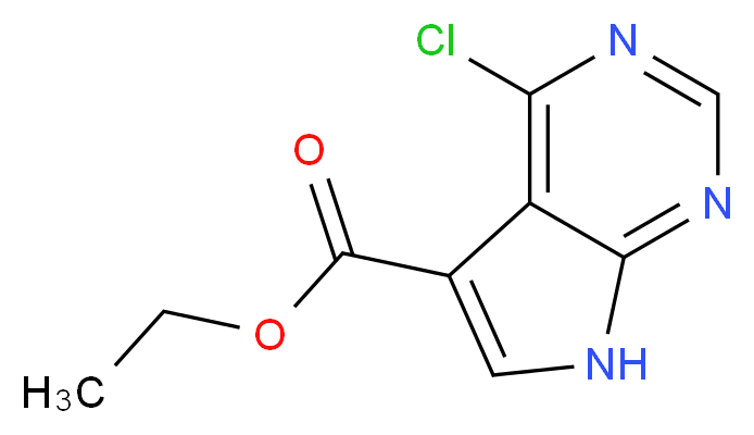 ethyl 4-chloro-7H-pyrrolo[2,3-d]pyrimidine-5-carboxylate_分子结构_CAS_144927-57-1